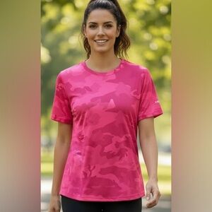 Champion Pink Camo Short Sleeve Performance Tee
